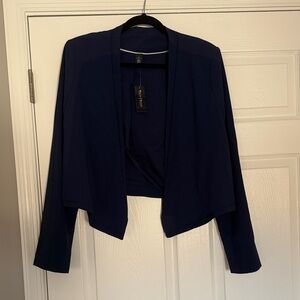 Navy Open-Front Women's Blazer Jacket